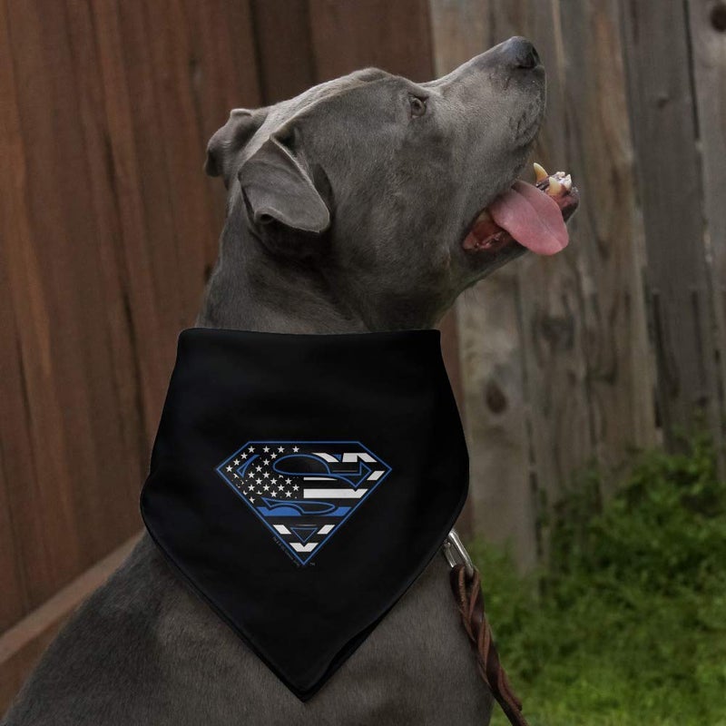 GRAPHICS & MORE Superman Thin Blue Line Flag Shield Logo Dog Pet Bandana - Image 3